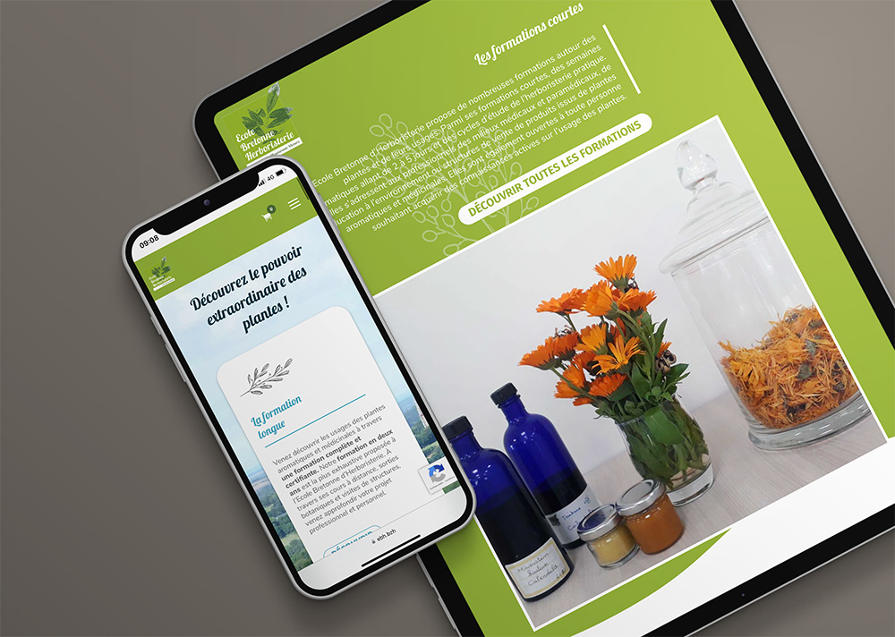 ecole bretonne herboristerie creaiton site web